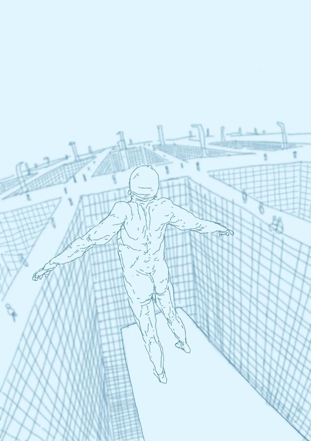 Memory of a man who was about to dive in (Obviously not the actual pool)